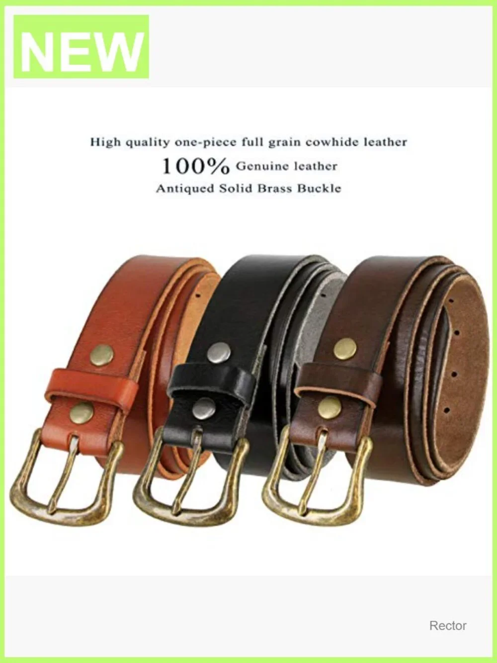 Genuine Full Grain Leather Belt 1.5